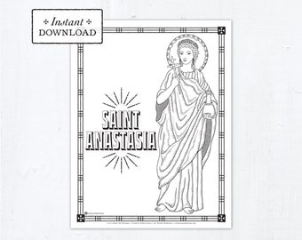 Catholic Coloring Page, Saint Anastasia, Catholic Saints, Printable Coloring Page, Digital, PDF St Anastasia Coloring Page Saint Coloring