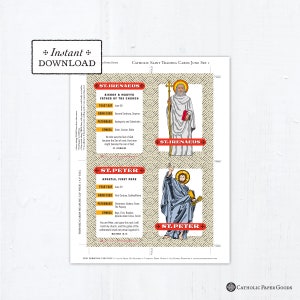 Catholic Saint Trading Cards June Set #1 - Printable - PLUS Bonus ...