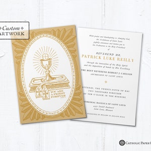 Catholic Priest Ordination or First Mass OR Reception Invitation, Sold Separately, Customizable, Printable Invitation, PDF 5x7 or 4x6