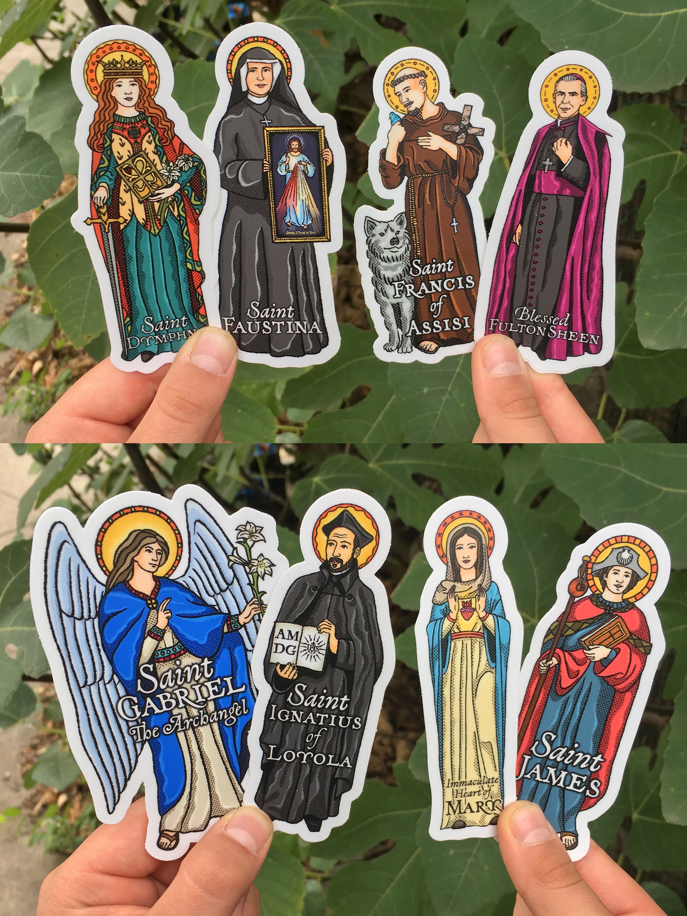 Catholic Saints 4 Inch Die Cut Vinyl Stickers Peel & Stick