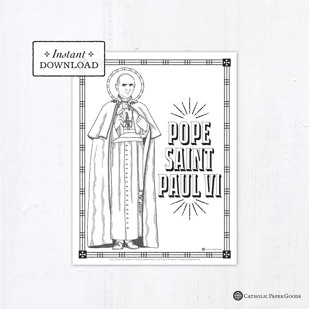 Catholic Coloring Page - Pope Saint Paul VI - Catholic Saints - Printable Coloring Page ...