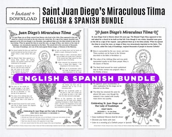 The Miraculous Tilma of Juan Diego in English & Spanish Coloring Page and Fact Sheet,  Printable Coloring Pages, Inglés y español Versiones