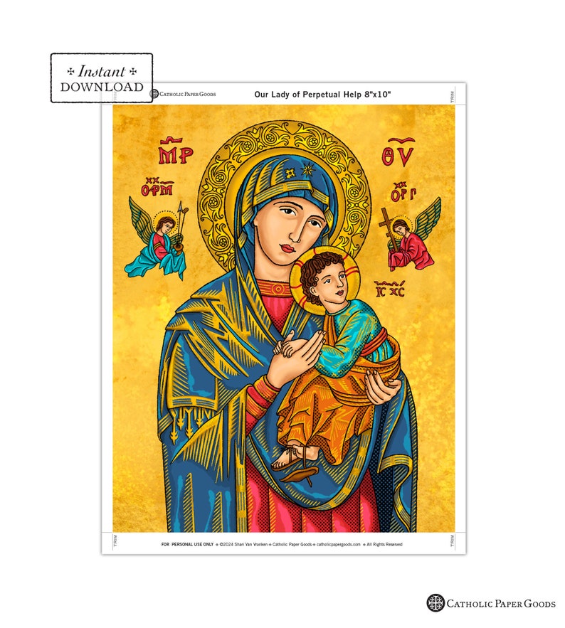 Our Lady of Perpetual Help Art Print: Catholic Home Decor (8x10 ...