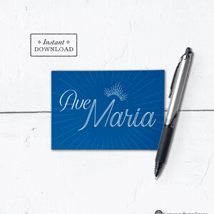 Hail Mary Greeting Card Latin - Mother's Day - Instant Download - DIY Downloadable PDF 4.875"x3.5" 4 Bar