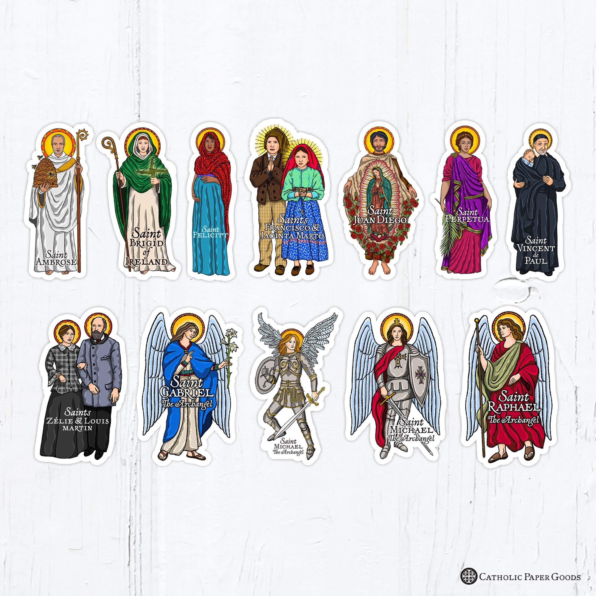 Catholic Saints 4 Inch Individual Die Cut Vinyl Stickers Peel &amp; Stick ...