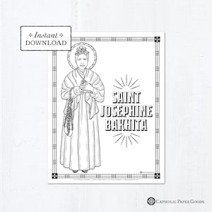 Catholic Coloring Page - Saint Josephine Bakhita - Catholic Saints - Printable Coloring Page - Digital - PDF