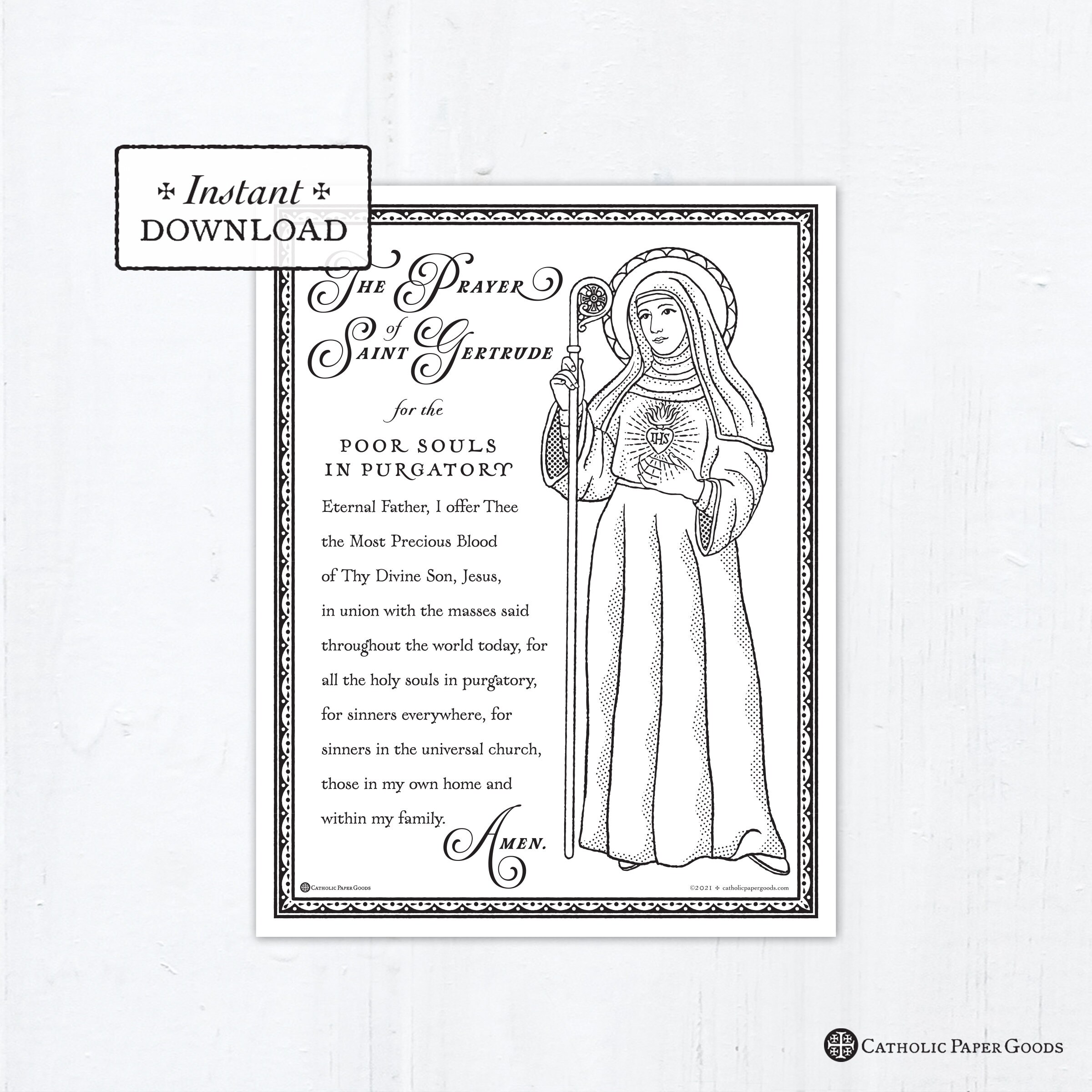 Catholic Coloring Page The Prayer Of Saint Gertrude The Great 