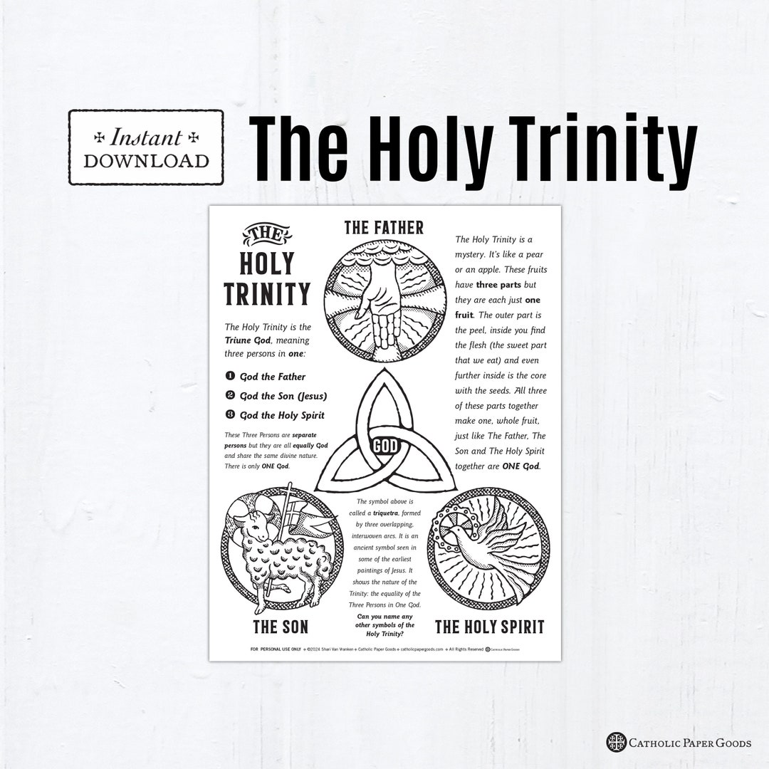Holy Trinity Coloring Page: Catholic Trinity Sunday Activity (printable ...