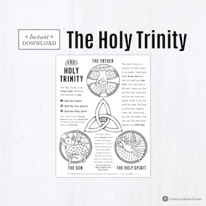 The Holy Trinity Catholic Coloring Page, Trinity Sunday Activity, Printable Coloring Page, Father, Son, Holy Spirit Catholic Coloring Sheet