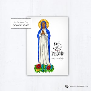 Our Lady of Kibeho 5x7 Card & Art Print, Printable Marian Art Print, Instant Download, Catholic Art Print, Virgin Mary Art Print Marian Card