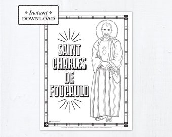 Saint Charles de Foucauld Catholic Coloring Page - Saint Charles de Foucauld - Catholic Saints - Printable Coloring Page - Digital - PDF