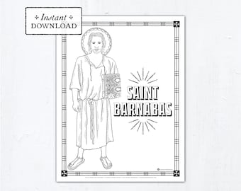 Catholic Coloring Page - Saint Barnabas - Catholic Saints - Printable Coloring Page - Digital - PDF