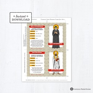 Catholic Saint Trading Cards July Set #2 - Printable - PLUS Bonus ...