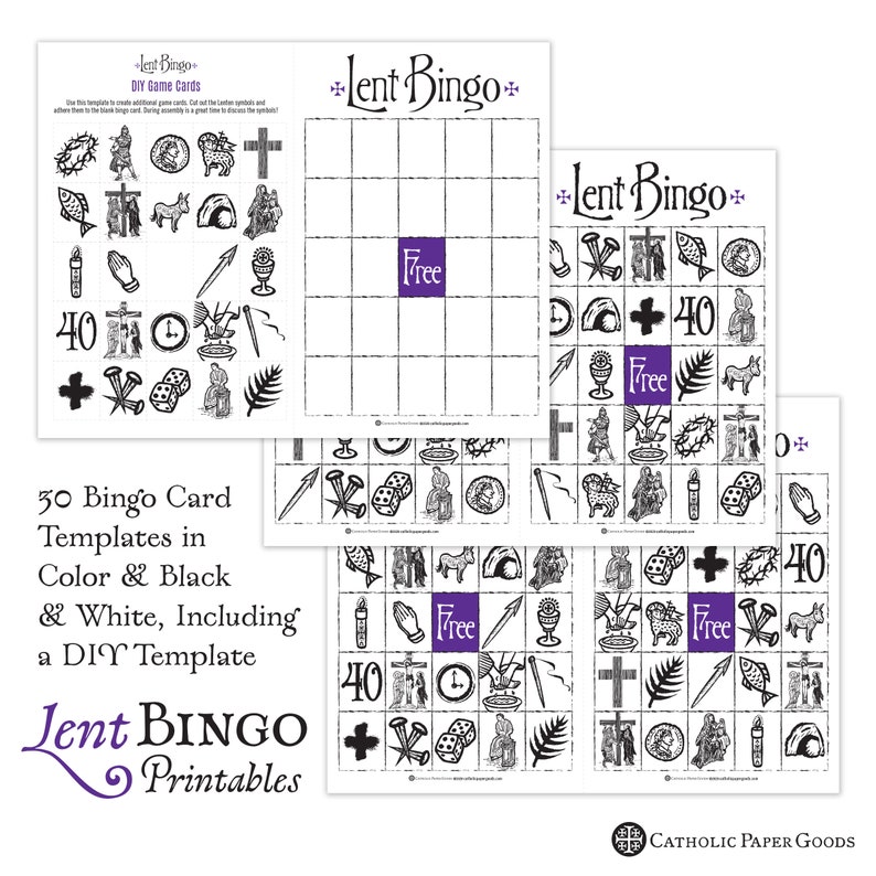 Lent Bingo Game, Catholic Games for Kids, Printable Catholic Game, PDF. Catholic Lent Bingo, Lent Activity, Catholic School Activity, Lent image 4