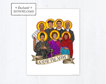 Saints of Color Frameable Art Print Saint Poster, Instant Download, Downloadable PDF 8"x10" Saint Squad Josephine Bakhita Martin de Porres