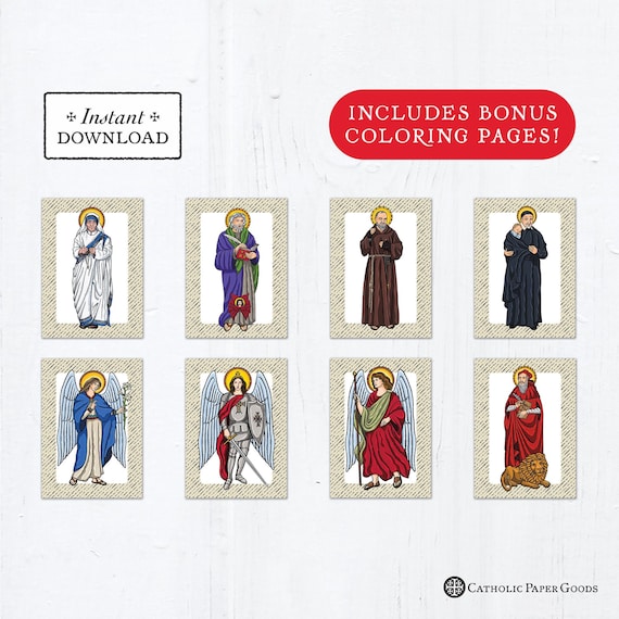 Catholic Saint Flash Cards September Set 1 Printable PLUS | Etsy