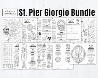 Saint Pier Giorgio Activity Bundle | Catholic Printables for Kids | Coloring Pages, Worksheets, Crafts, Homeschool & Classroom Resources