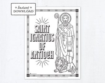 Catholic Coloring Page, Saint Ignatius of Antioch Coloring Page, Catholic Saints, Printable Coloring Page, Digital Coloring Page, PDF