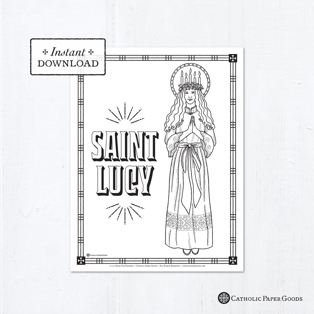 Saint Lucy Coloring Page: Catholic Saints Printable (PDF) - Etsy Australia