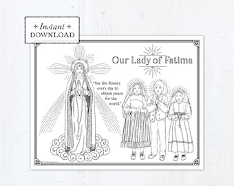 Our Lady of Fatima Catholic Coloring Page Catholic Saints Printable Coloring Page St Jacinta St Francisco Venerable Lucia of Fatima