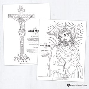 Holy Week Coloring Pages, Bundle of 11, Printable Palm Sunday Spy Wednesday Holy Thursday Good Friday Holy Saturday Easter Coloring Pages image 5