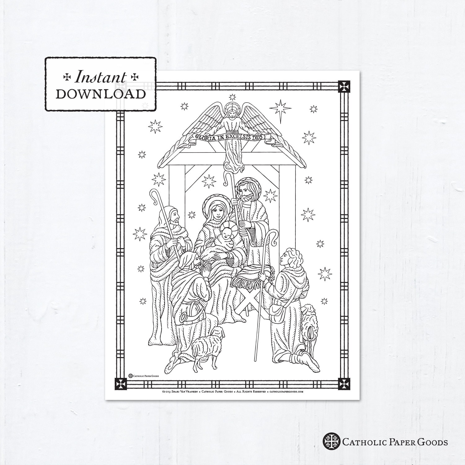 Catholic Coloring Page - Christmas - The Nativity of Jesus Christ