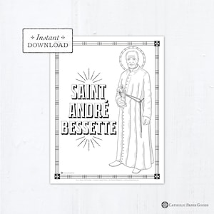 Catholic Coloring Page - Saint Andre Bessette - Saint André Bessette - Catholic Saints - Printable Coloring Page - Digital - PDF