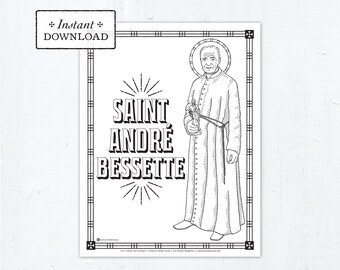 Catholic Coloring Page - Saint Andre Bessette - Saint André Bessette - Catholic Saints - Printable Coloring Page - Digital - PDF