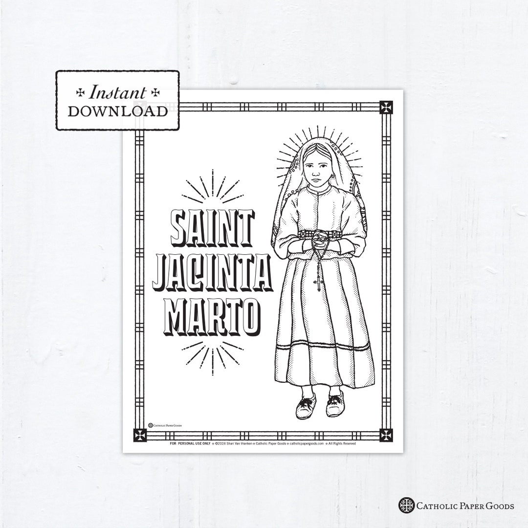 Saint Jacinta Marto, Catholic Coloring Page Our Lady of Fatima Catholic ...