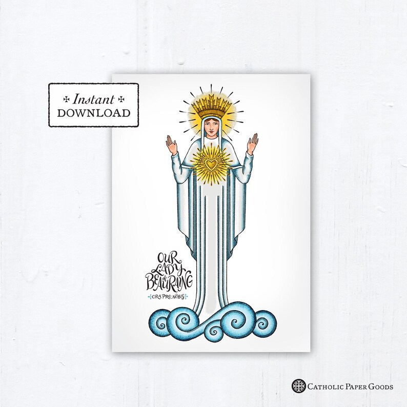 Our Lady of Beauraing Art Print: Catholic Saint Card (downloadable PDF ...