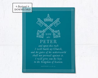 St. Peter Frameable Art Print, Chair of St. Peter Printable Catholic Art Print, Instant Download, Downloadable PDF 8x10