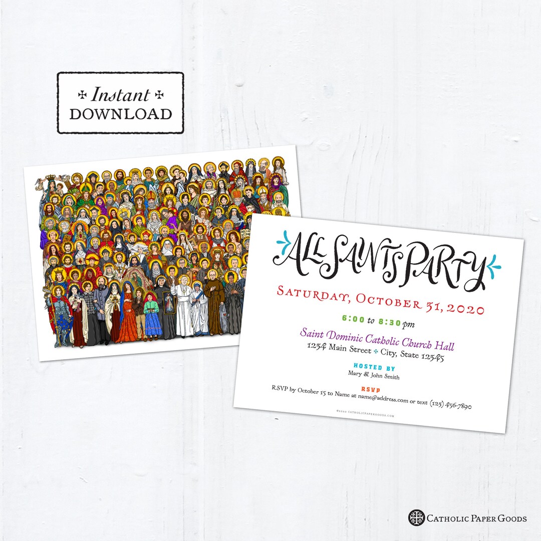 All Saints Day Party Invitation Customizable Template Downloadable PDF