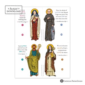 Catholic Saints Valentine Cards: Printable Set 1 (Digital Download) imagen 4