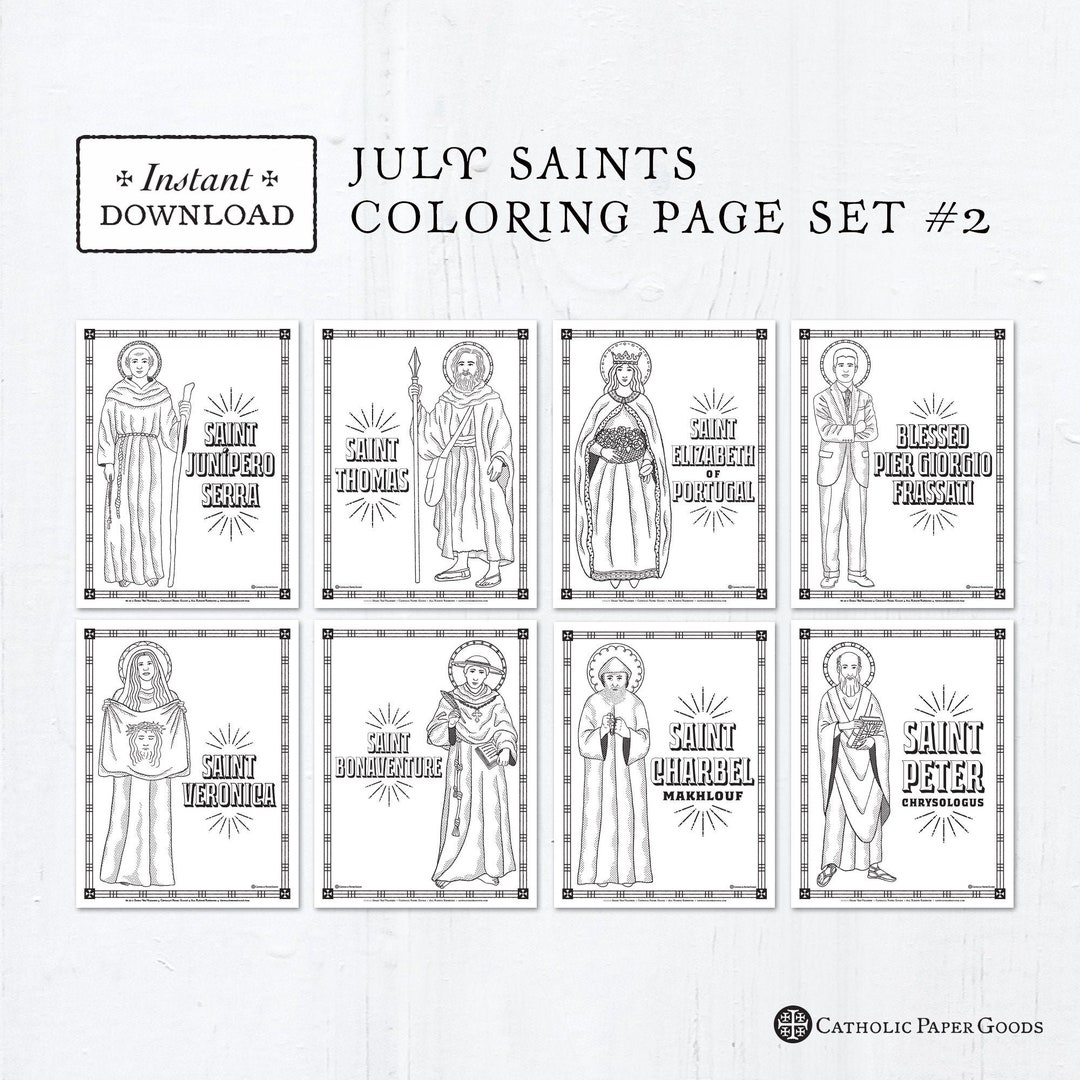 July Saints Coloring Pages Set #2 (PDF Download) - Etsy