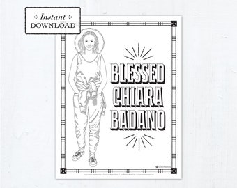 Catholic Coloring Page - Blessed Chiara Badano - Catholic Saints - Printable Coloring Page - Digital - PDF Chiara Badano Coloring Page