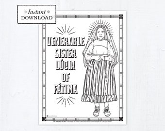 Venerable Lucia of Fatima, Catholic Coloring Page Our Lady of Fatima Catholic Saints Printable Coloring Page