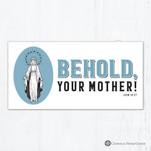 Blessed Virgin Mary Vinyl Removable Bumper Sticker 3.75&quot; x 7.5&quot; Peel & Stick