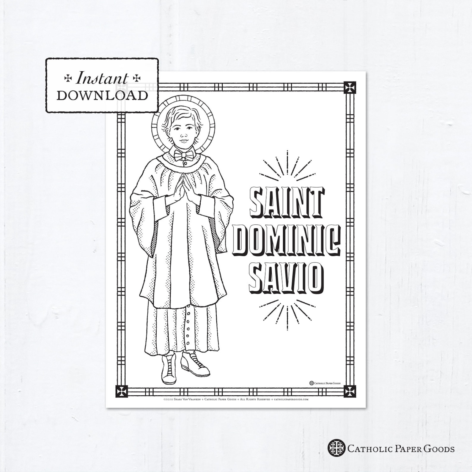 Catholic Coloring Page - Saint Dominic Savio - Catholic Saints ...