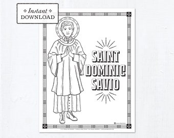 Catholic Coloring Page - Saint Dominic Savio - Catholic Saints - Printable Coloring Page - Digital - PDF