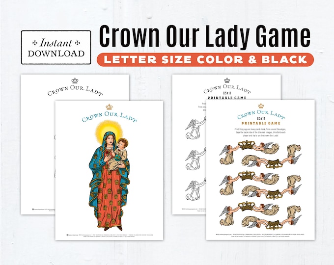 Featured listing image: Crown Our Lady Game: Catholic Kids Activity (PDF Download)