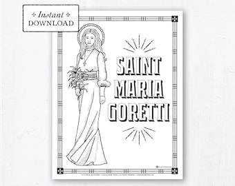 Catholic Coloring Page - Saint Maria Goretti - Catholic Saints - Printable Coloring Page - Digital - PDF