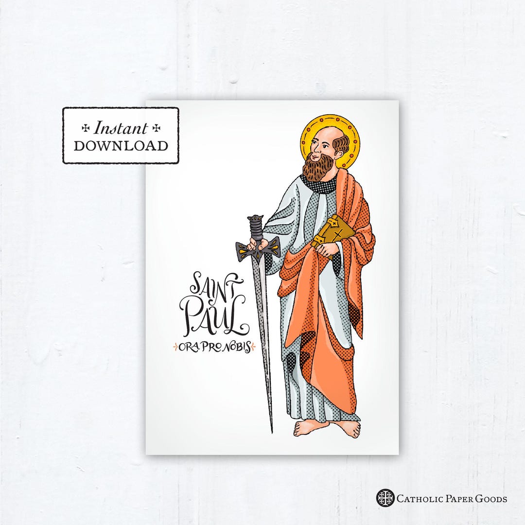 St. Paul the Apostle Card: Catholic Saint Art Print (PDF Download) - Etsy