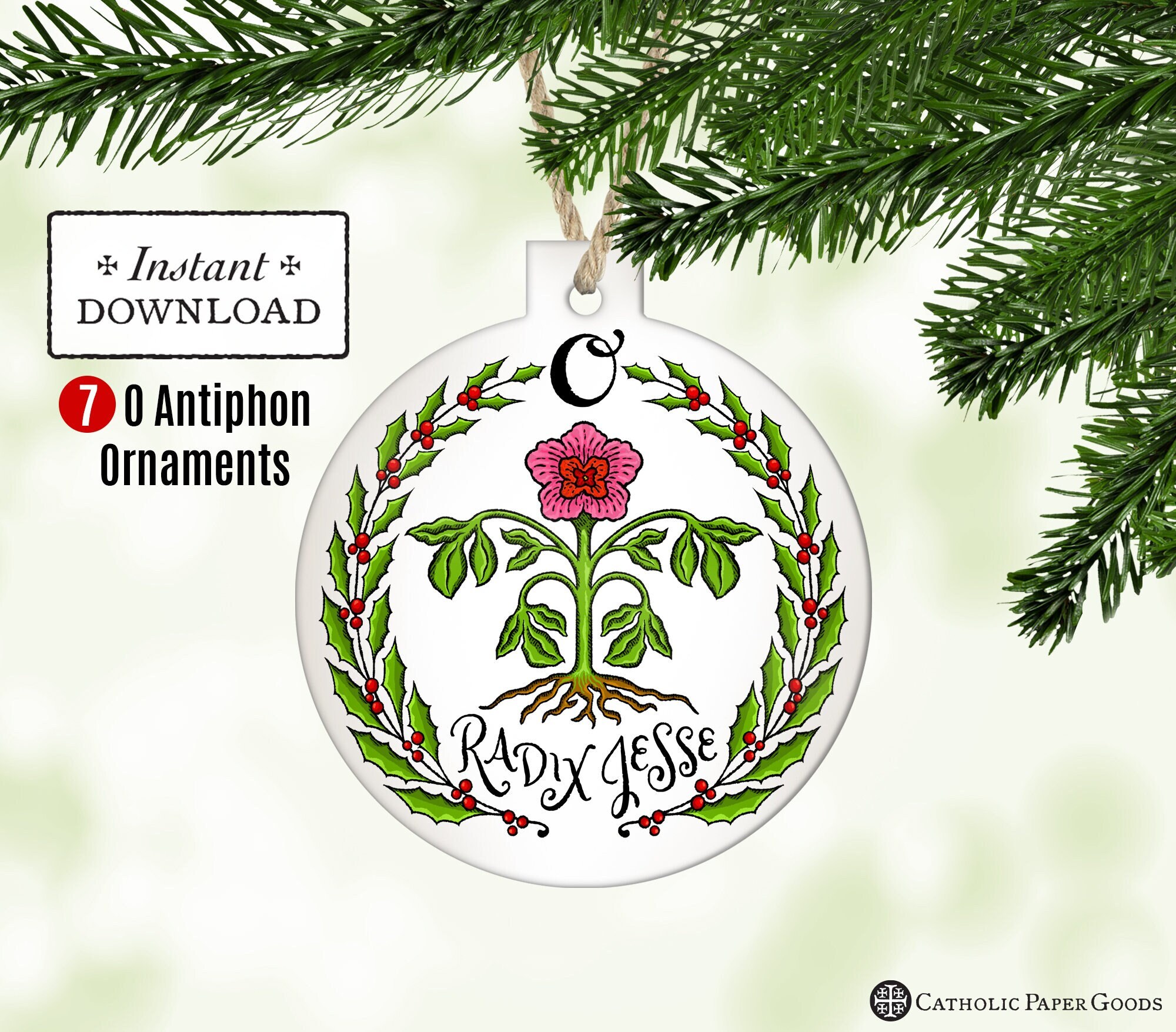 O Antiphons 7 Printable Christmas Ornaments, Catholic Printable ...