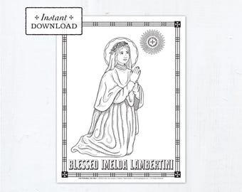 Blessed Imelda Lambertini Coloring Page, Catholic Coloring Page, Catholic Saints, Printable Coloring Page, Digital, PDF Coloring Page
