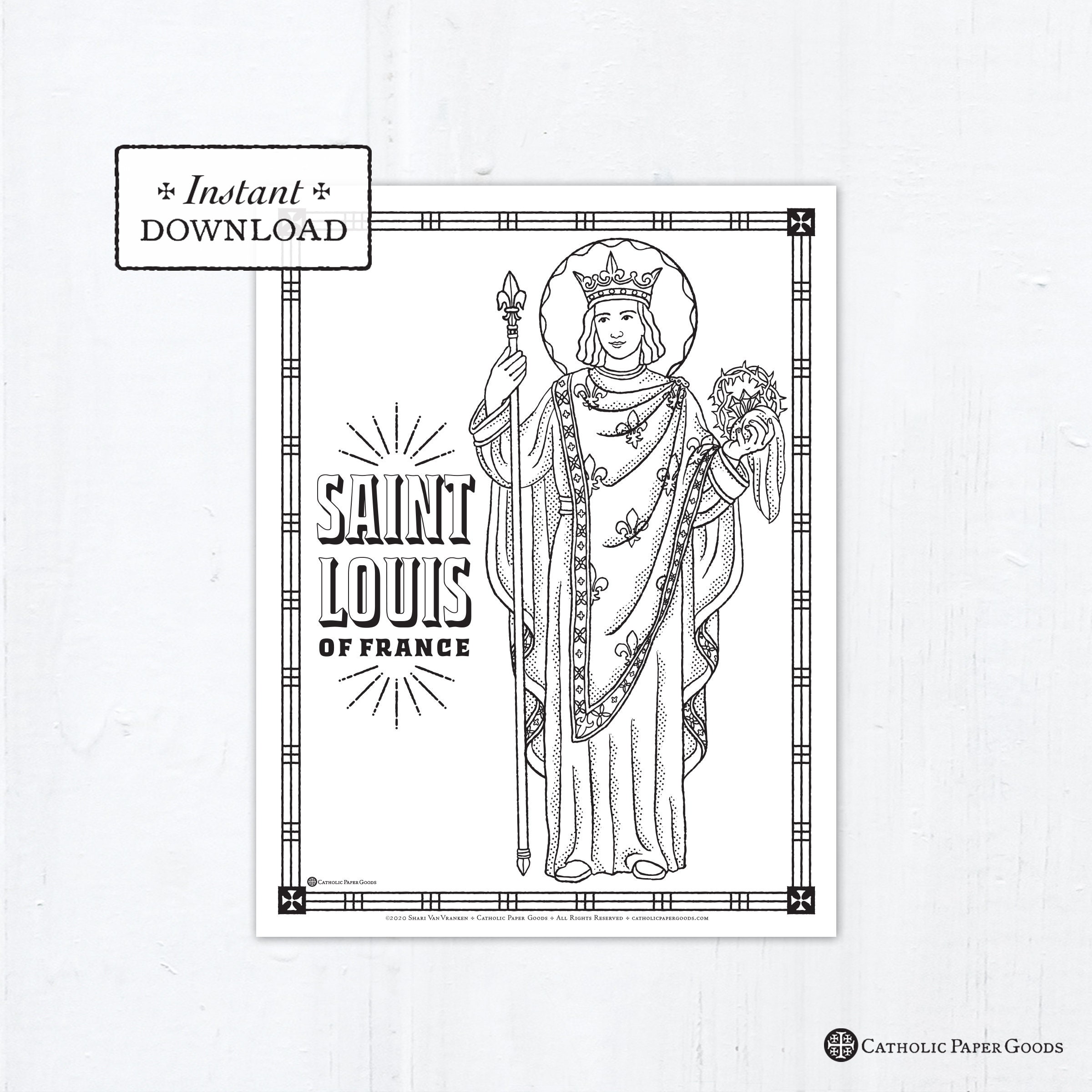 Saint Louis - Catholic Coloring Page