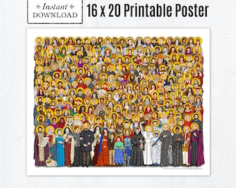 All Saints Printable Poster 16x20, All Saints Day Decoration, Instant Download, Printable PDF All Saints Day Party, Catholic Classroom Decor