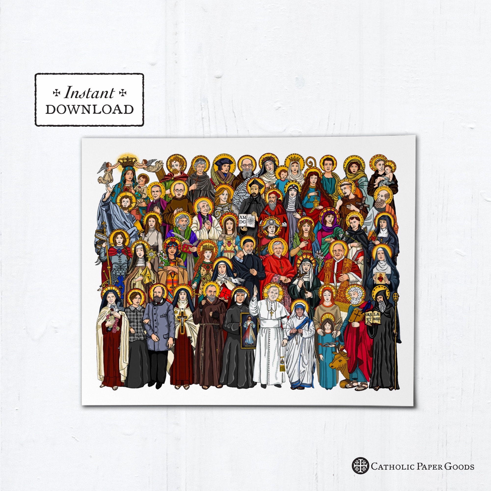 All Saints Frameable Art Print Instant Download DIY Downloadable
