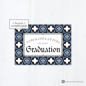 Graduation Congratulations Catholic Graduation Card, Printable PDF 5x7 Printable Graduation Card Catholic Greeting Card Graduate