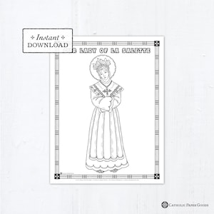 Catholic Coloring Pages Marian Set 1 Bundle of 16 Catholic Saints Printable Coloring Pages Digital PDF image 2