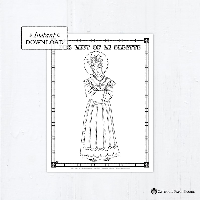 Catholic Coloring Pages Marian Set 1 Bundle of 16 Catholic Saints Printable Coloring Pages Digital PDF zdjęcie 2